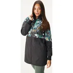 Dámský softshellový kabát s fleecem Street, Černá, Listy a větvičky Velikost: 3XL