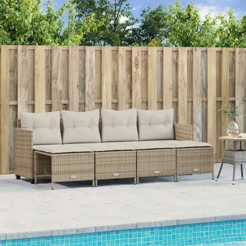 5dílná zahradní sedací souprava s poduškami béžová polyratan Béžová3261537