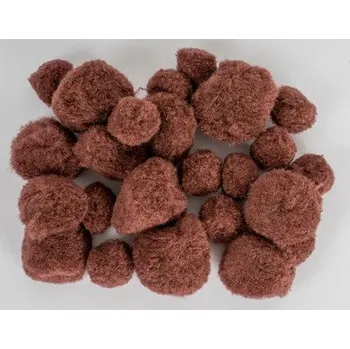 Výtvarná sada Bambulky akrylové mix 24ks, tmavě hnědá