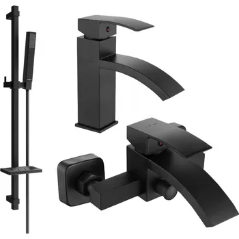 Vodovodní baterie Mexen Libra DQ77 vanová sada, černá - 745103DQ77-70 Bateriové soupravy