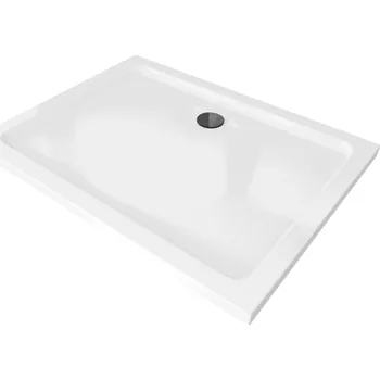 Sprchová vanička Mexen Flat obdélníková vanička slim 90 x 80 cm, bílá, černý sifon - 40108090B Obdélníkové sprchové vaničky