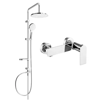 Mexen Erik nástěnná sprchová sada s dešťovým a sprchovým baterií Zero, chrom - 71140205-00 Nástěnné sprchové systémy