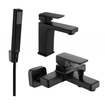 Vodovodní baterie Mexen Cetus R77 koupelnová sada, černá - 744303R77-70 Bateriové soupravy