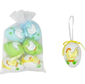 Velikonoční dekorace MFP vajíčka plast 6cm/6ks WBG sáček 2221581