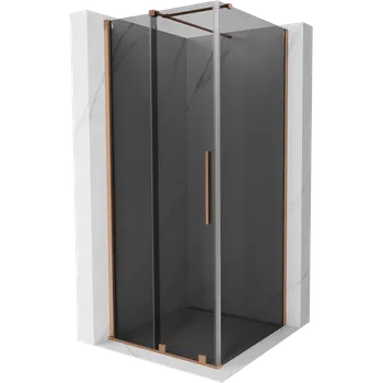 Mexen Velar sprchový kout posuvný 120 x 120 cm, grafit, kartáčovaná měď - 871-120-120-41-65 Sprchové kouty