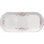 Thun 1794 Podnos čtyřhranný, 37 cm, český porcelán, Bernadotte, růže, růžový proužek, Thun