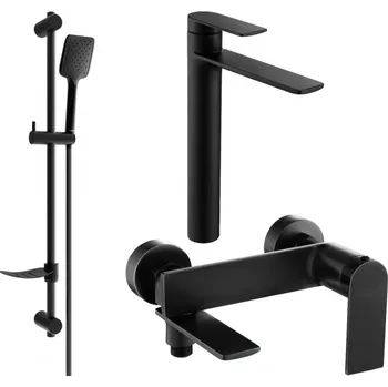 Vodovodní baterie Mexen Zero DF62 vanová sada, černá - 7113DF62-70 Bateriové soupravy