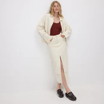 Dámská sukně Reserved - Džínová midi sukně - tělová - 7808B-02J - 7808B-02J-S