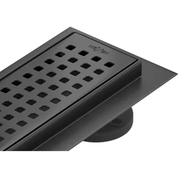 Odvodňovací žlab Mexen Flat 360° M08 otočný lineární odtok 60 cm, černý - 1725060-40 Lineární podlahové odtoky