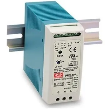 spínaný zdroj Mean Well DRC-40A Mean Well Zdroj na DIN s funkcí nabíječky 12V