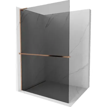 Mexen Kioto+ L sprchová stěna s poličkou Walk-in 90 x 200 cm, grafit, růžové zlato - 800-090-123-60-40 Sprchové stěny