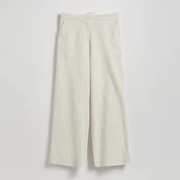 Reserved - Kalhoty s vysokým podílem lnu - béžová - YH561-08M - YH561-08M-XXL