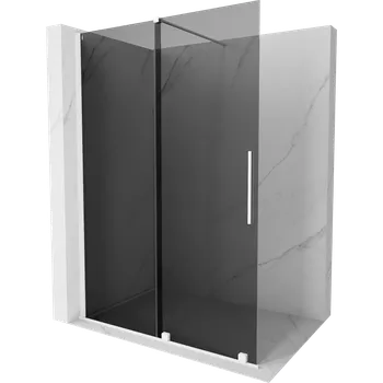 Mexen Velar posuvná sprchová zástěna Walk-in 130 x 200 cm, grafit 8 mm, bílá - 871-130-000-43-20 Sprchové stěny