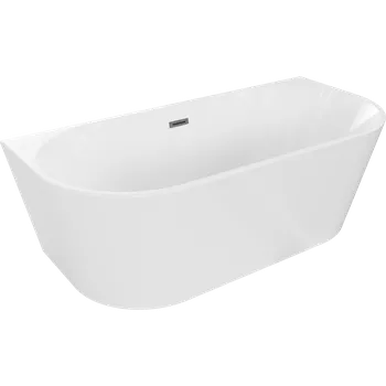 Vana Mexen Oval volně stojící přisazená vana 170 x 80 cm, bílá, přepad gun gray kartáčovaný - 52671708000-66 Volně stojící vany