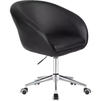 LuxuryForm DESIGN Kosmetická židle VENICE na stříbrné podstavě s kolečky - černá