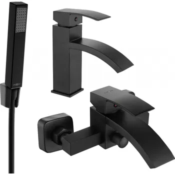 Vodovodní baterie Mexen Libra R77 koupelnová sada, černá - 745103R77-70 Bateriové soupravy