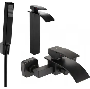 Vodovodní baterie Mexen Aries R77 vanová sada, černá - 744813R77-70 Bateriové soupravy