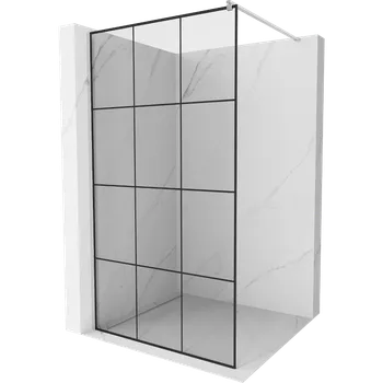 Mexen Kioto sprchová stěna Walk-in 120 x 200 cm, černá mřížka 8 mm, chrom - 800-120-101-01-77 Sprchové stěny