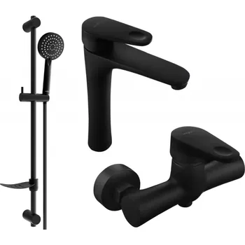 Vodovodní baterie Mexen Kama DF75 sprchová sada, černá - 72514DF75-70 Bateriové soupravy