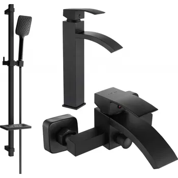Vodovodní baterie Mexen Libra DQ62 koupelnový set, černý - 745113DQ62-70 Bateriové soupravy