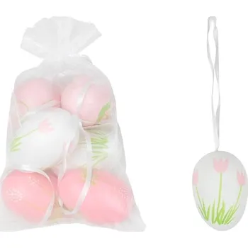 Velikonoční dekorace MFP vajíčka plast 6cm/6ks PLW sáček 2221591
