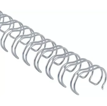 Vázací hřbet Drátěné hřbety 2:1, 38mm - stříbrné, 24ks