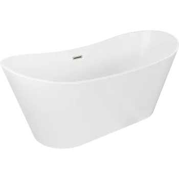 Vana Mexen Montana volně stojící vana 170 x 80 cm, bílá, přepad kartáčovaný nikl - 52011708000-97 Volně stojící vany