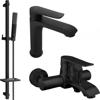 Vodovodní baterie Mexen Pecos DQ72 vanová sada, černá - 72703DQ72-70 Bateriové soupravy