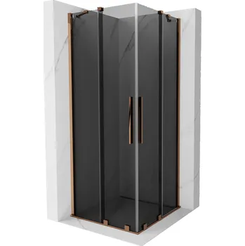 Mexen Velar Duo sprchový kout posuvný 80 x 80 cm, grafit, růžové zlato - 871-080-080-42-60 Sprchové kouty