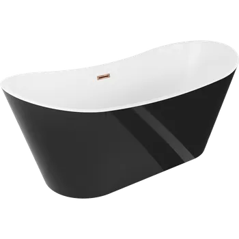 Vana Mexen Montana volně stojící vana 170 x 80 cm, bílá/černá, přepad růžové zlato - 52011708075-60 Volně stojící vany