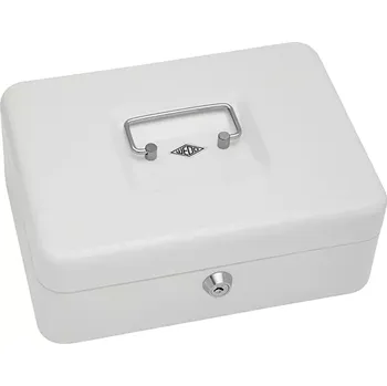 Příruční pokladna Přenosná pokladna Wedo 250, bílá - kovová uzamykatelná pokladnička