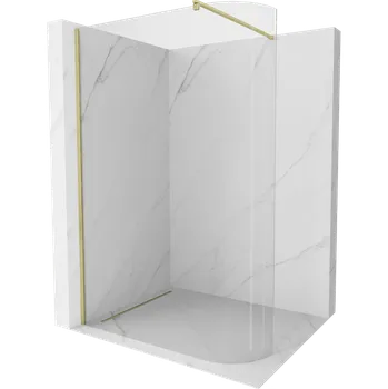 Mexen Kioto-R zaoblená sprchová stěna Walk-in 80 x 200 cm, transparentní 8 mm, zlatá kartáčovaná - 800-080-101-55-06 Sprchové stěny