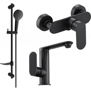 Vodovodní baterie Mexen Milo DF05 sprchová sada, černá - 713054DF05-70 Bateriové soupravy