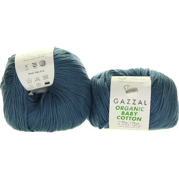 Příze Gazzal Organic Baby Cotton 434 jeans modrá
