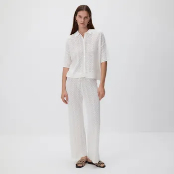 Dámské kalhoty Reserved - Žerzejové kalhoty z viskózové směsi - tělová - VD206-02X - VD206-02X-XL