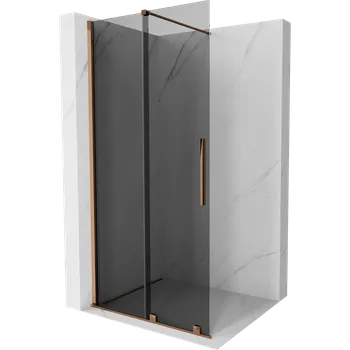 Mexen Velar posuvná sprchová stěna Walk-in 75 x 200 cm, grafit 8 mm, růžové zlato - 871-075-000-43-60 Sprchové stěny