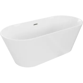Vana Mexen Flavia volně stojící vana 150 x 75 cm, bílá, přepad kartáčovaný nikl - 54031507500-97 Volně stojící vany
