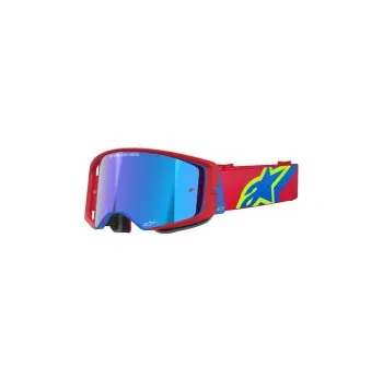 Motocyklové brýle Mx Brýle Alpinestars Supertech Corp Goggles Absolute Vision Red Blue Mirror Blue