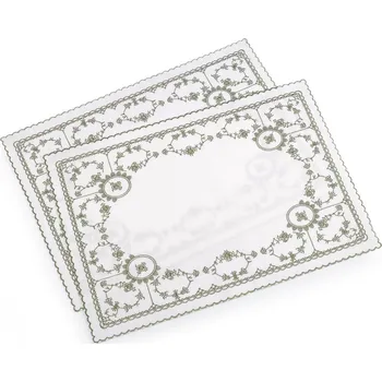 prostírání Prostírání textilní vyšívané 32x45 cm - (32x45 cm) zelená (2 ks)