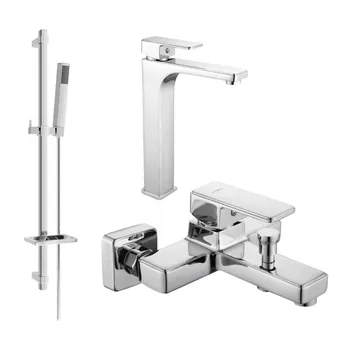 Vodovodní baterie Mexen Cetus DQ77 koupelnová sada, chrom - 744313DQ77-00 Bateriové soupravy