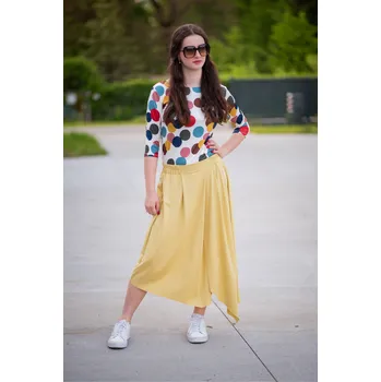 Dámská sukně Sukně MIDI asymetrická SUN 6472 barva: žlutá