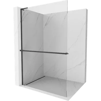 Mexen Kioto+ L sprchová stěna s policí Walk-in 105 x 200 cm, transparentní, černá - 800-105-123-70-00 Sprchové stěny