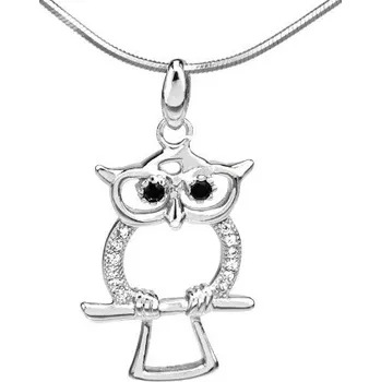 Přívěsek Moderní přívěsek sova ze stříbra a micro zirconia - JJJP0123