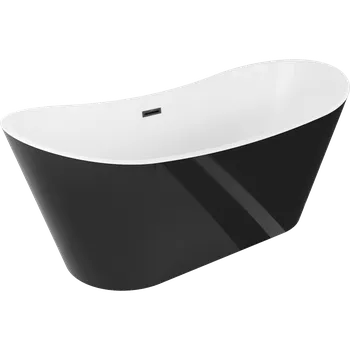 Vana Mexen Montana volně stojící vana 180 x 80 cm, bílá/černá, přepad černý - 52011808075-70 Volně stojící vany