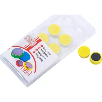 Kancelářský nábytek Magnety ARTA průměr 16 mm, žluté, sada 10 ks