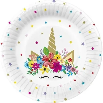 Party nádobí Papírové talíře malé - Unicorn Party - 18 cm - 10 ks - PPD1003400