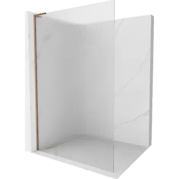 Mexen Kioto L sprchová stěna Walk-in 70 x 200 cm, proužky, růžové zlato - 800-070-103-60-09 Sprchové stěny
