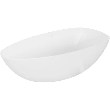 Vana Mexen Imola volně stojící vana z konglomerátu 170 x 88 cm, bílý lesk - 57281708510 Volně stojící vany