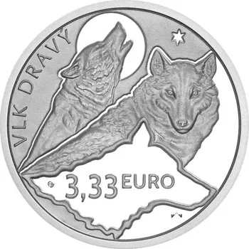 Sada tří stříbrných mincí Fauna a flóra na Slovensku, Proof - Vlk dravý, Rys ostrovid, Medvěd dravý