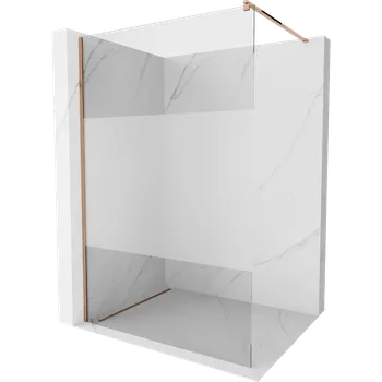 Mexen Kioto sprchová stěna Walk-in 110 x 200 cm, transparentní/mléčné sklo 8 mm, růžové zlato - 800-110-101-60-35 Sprchové stěny